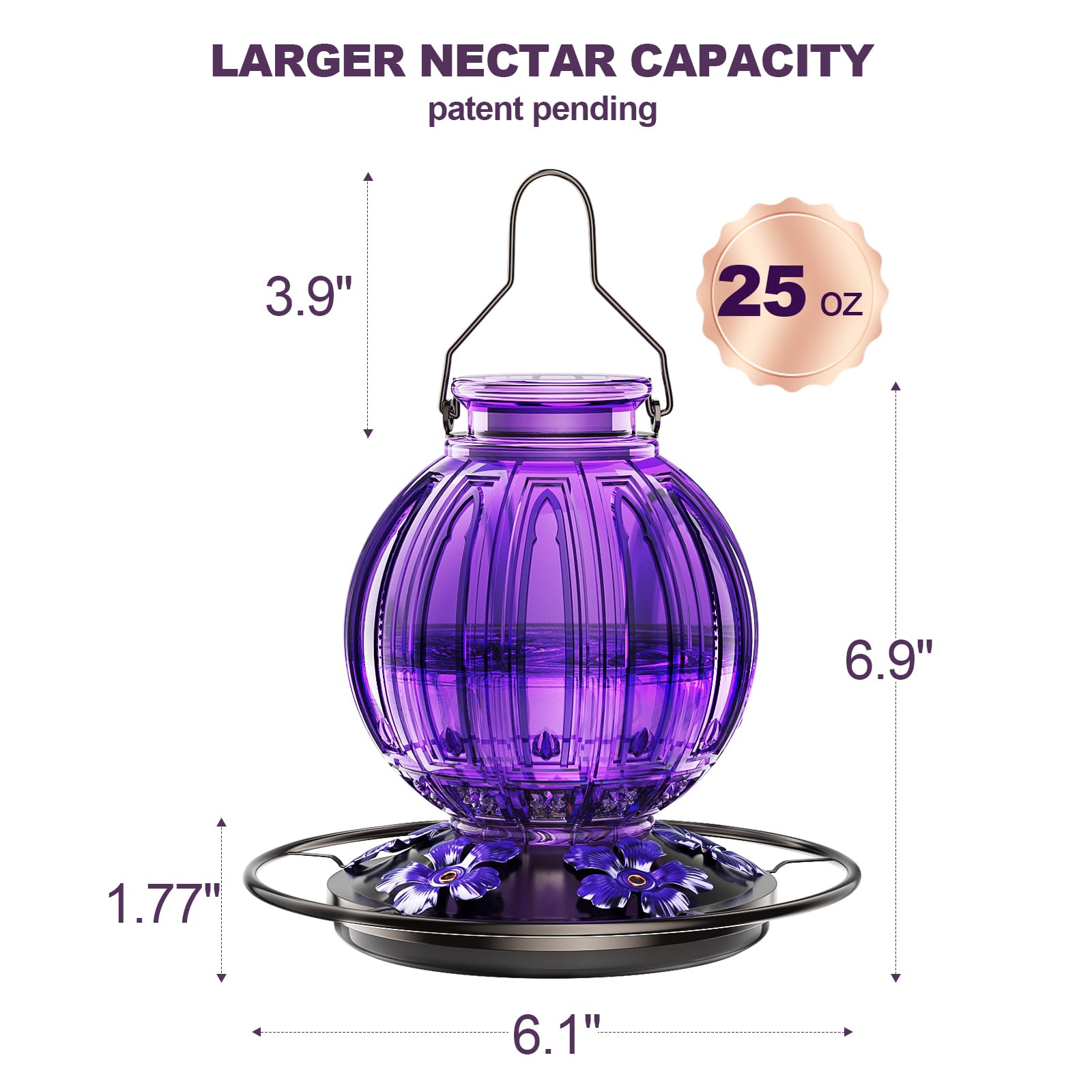 Grete Gotye wide-mouth glass feeder for quick refills and easy cleaning