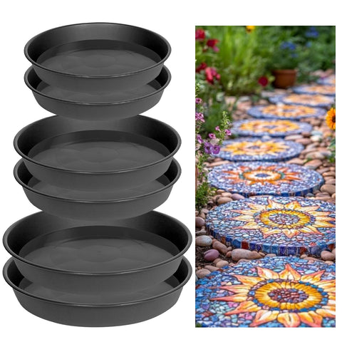 GRETJOB round stepping stone mold set in ten inch size for durable garden paths.