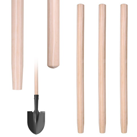 GRETJOB ash wood shovel handle 41in, durable replacement for long‑handle shovels.