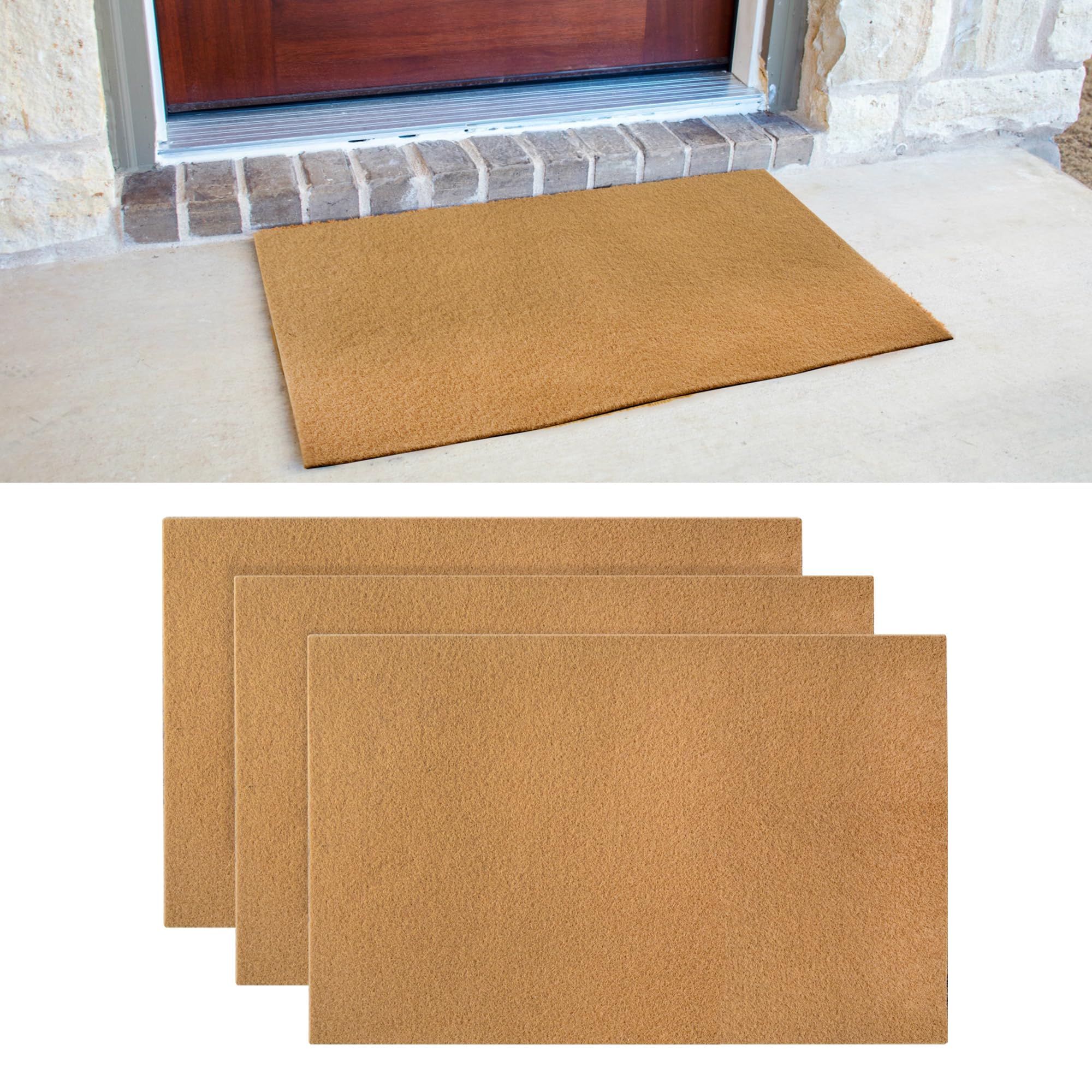 GRETJOB blank door mat 30x17 front view for indoor and outdoor use.