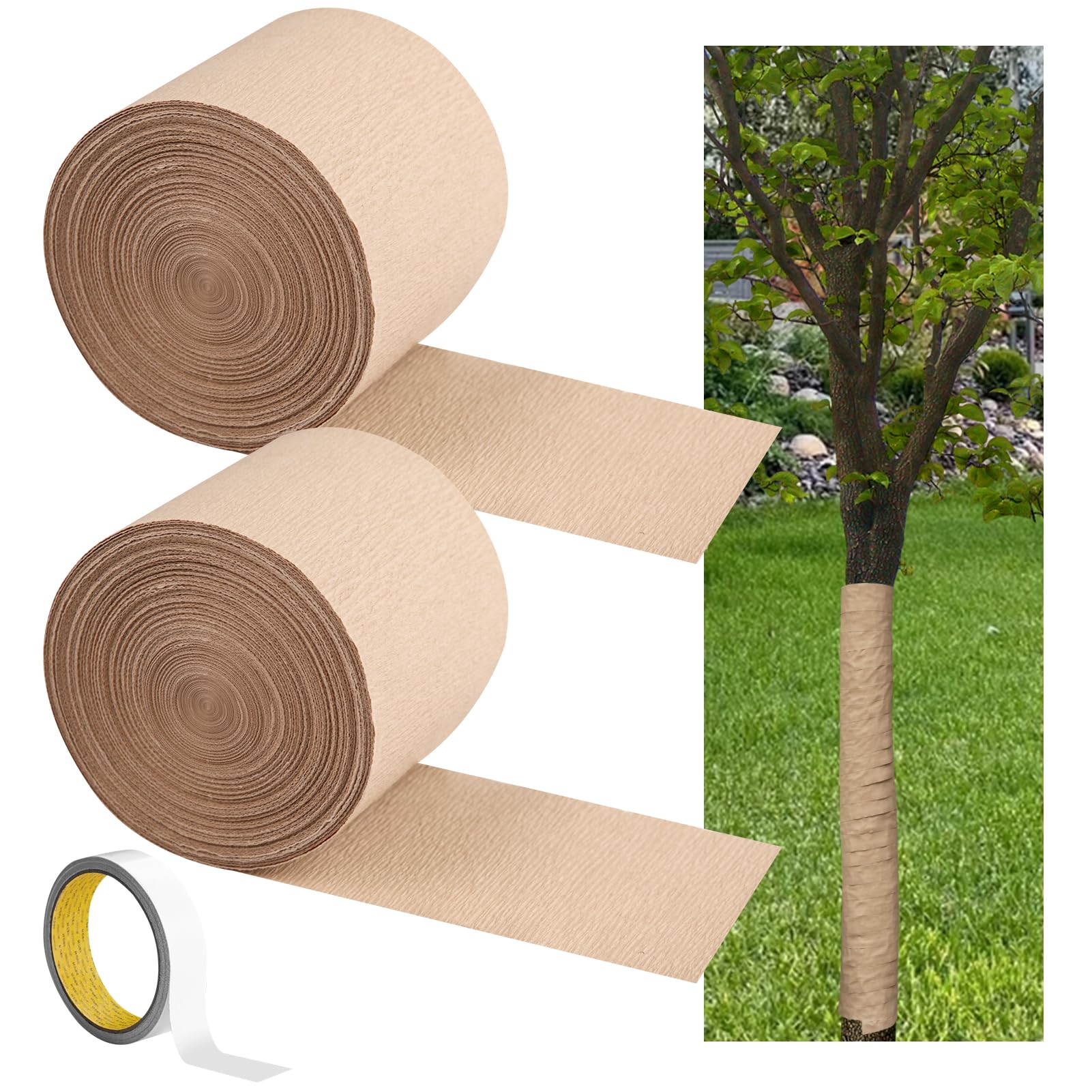 GRETJOB damaged bark wrap rolls protect trunks during transplantation and weather exposure.
