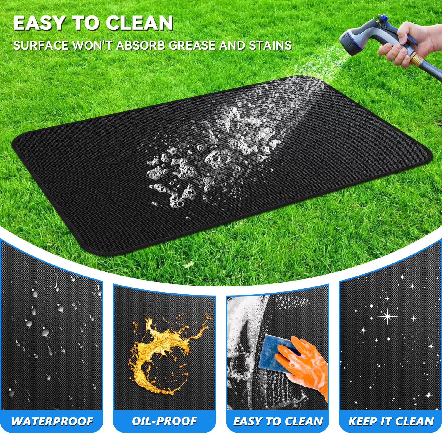 GRIBUDDY easy-clean silicone coating resists grease and water for repeated use