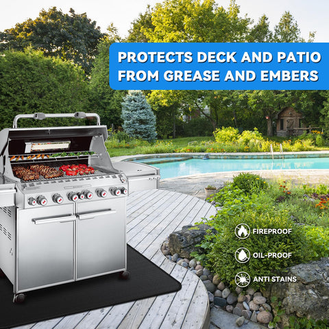 GRIBUDDY fireproof double-sided mat endures high heat protecting patios