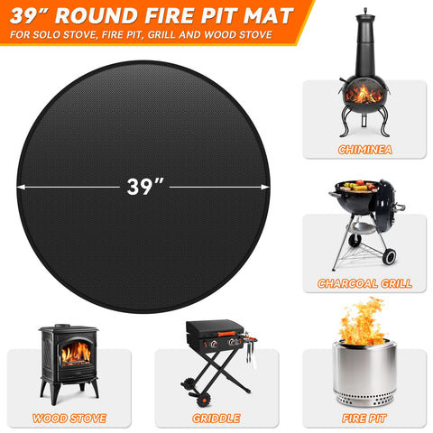 GRIBUDDY versatile fireproof mat under various pits, grills and fireplaces
