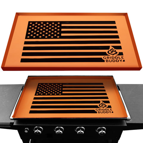 Griddle Buddy 36in silicone griddle mat protecting Blackstone from rust and debris.