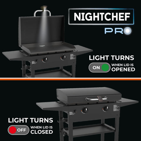 Griddle Buddy Night Chef Pro magnetic base attaches to grill handles