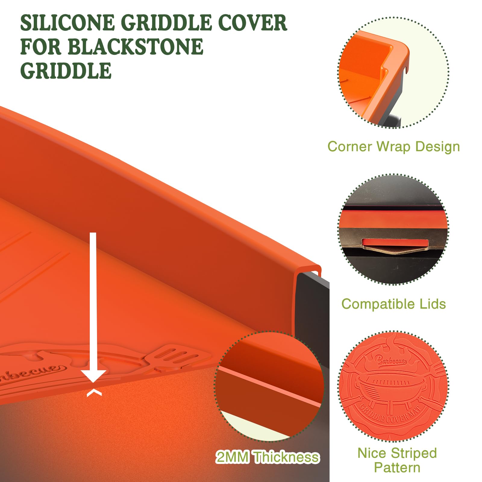 GRIDDLE COVER MAT protects from dirt, leaves, and insects around the grill