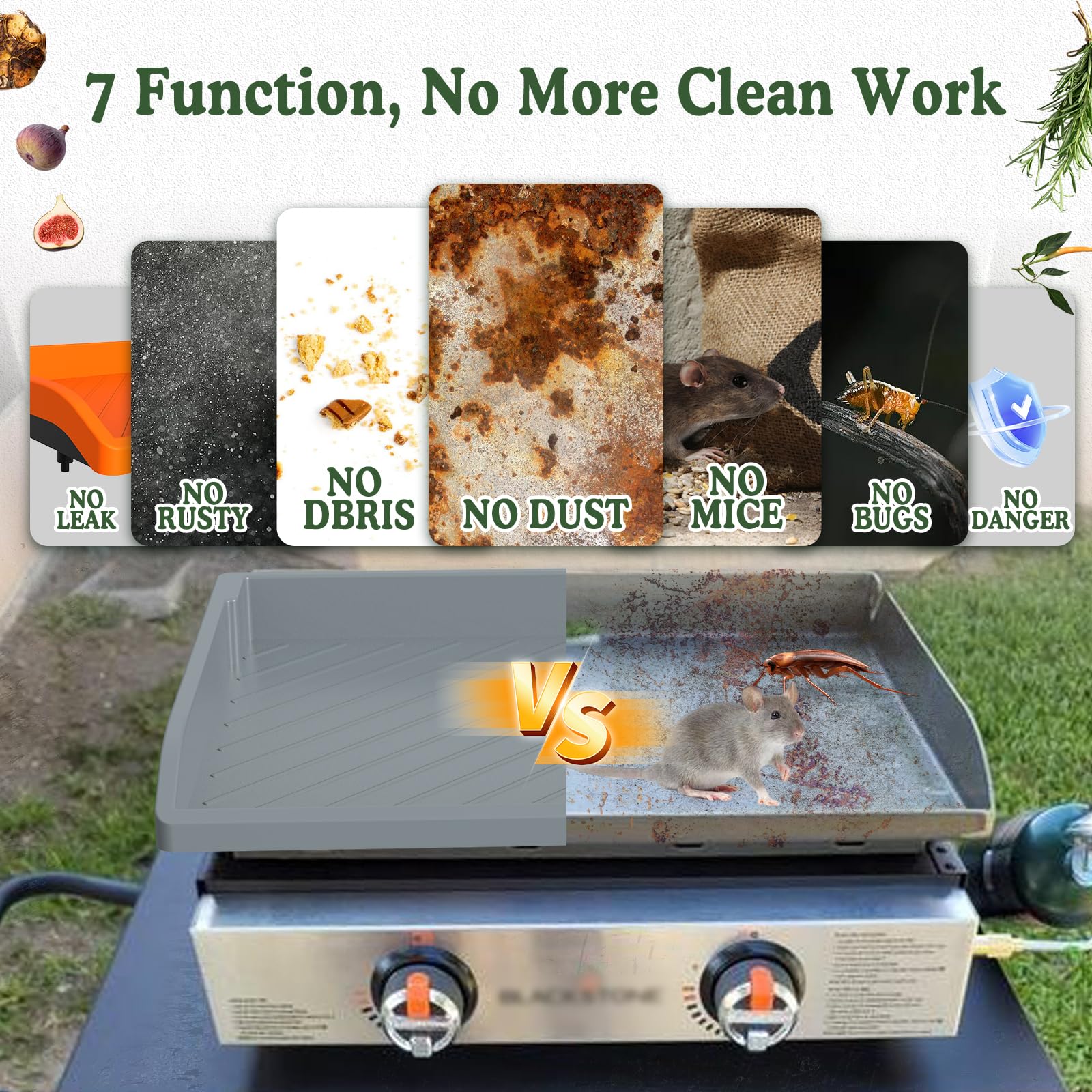 GRIDDLE COVER MAT gray extends griddle life by protecting surface.