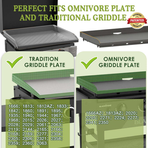 Gray silicone cover with full-edge design shields Blackstone griddle.