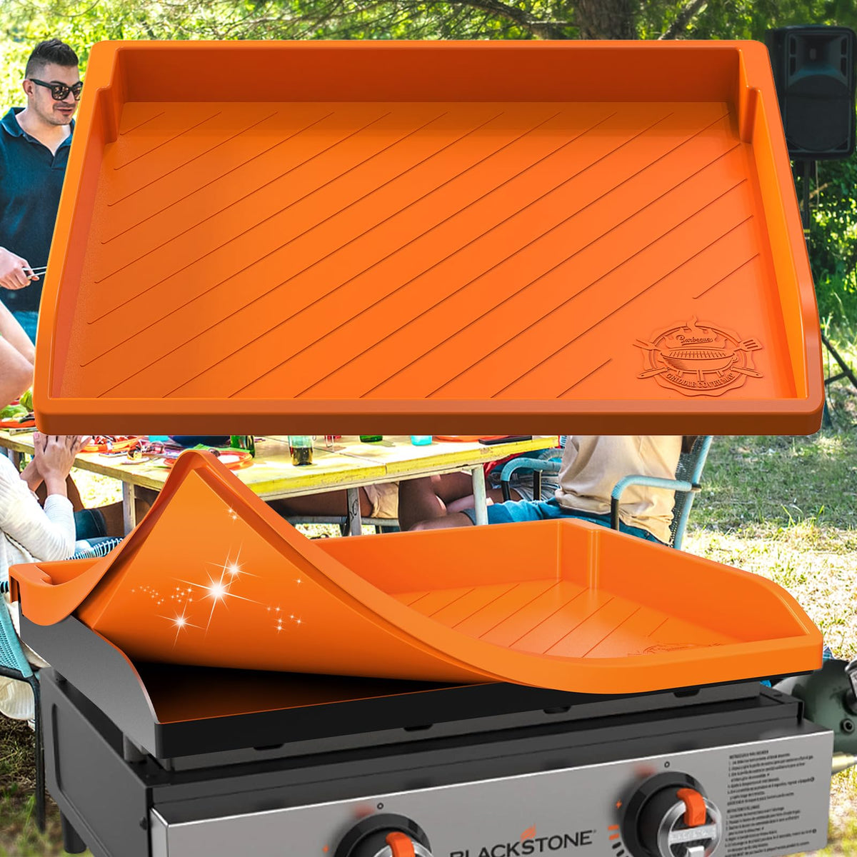 GRIDDLE COVER MAT orange 22in fit on Blackstone, protects and shields the cooking surface
