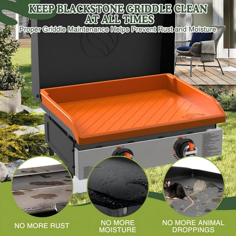 GRIDDLE COVER MAT orange easy storage on grill between uses