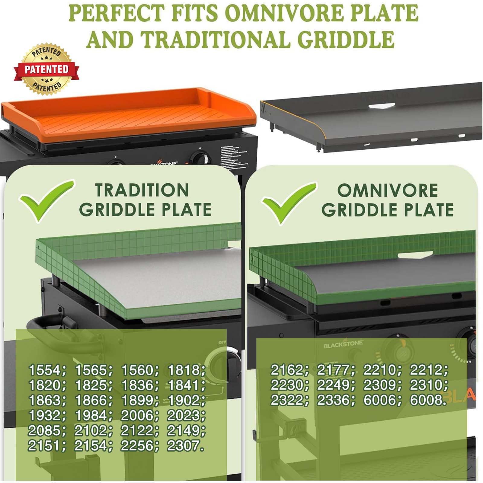 GRIDDLE COVER MAT orange silicone cover for omnivore griddle plates, quick wipe-down after cooking.