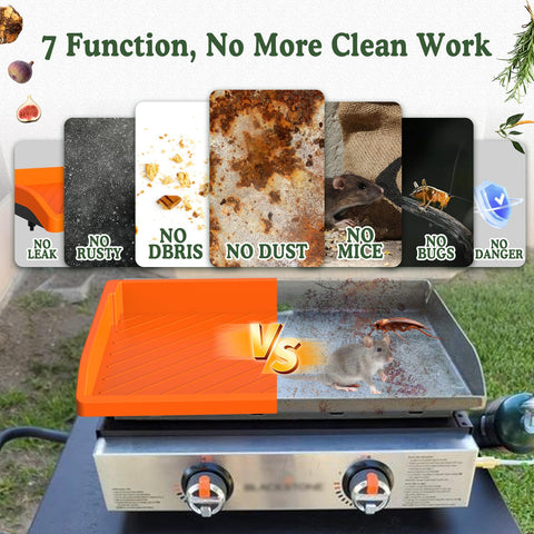 GRIDDLE COVER MAT orange extends griddle life by preventing moisture and oxidation
