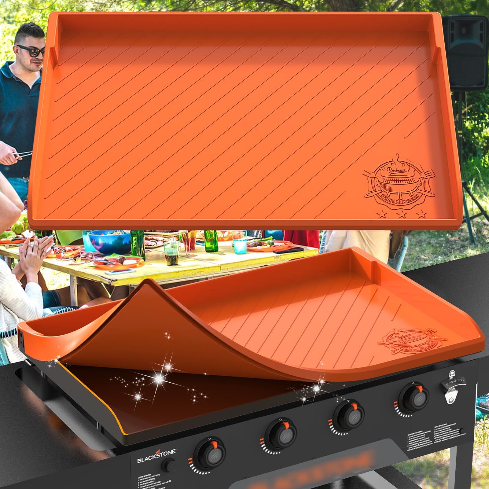 GRIDDLE COVER MAT on a 36-inch Blackstone, full-edge protection for a clean surface.