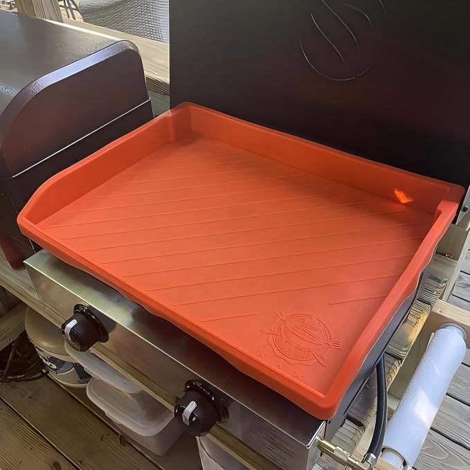 GRIDDLE COVER MAT orange full-edge protection keeps grill edges free from rust and debris