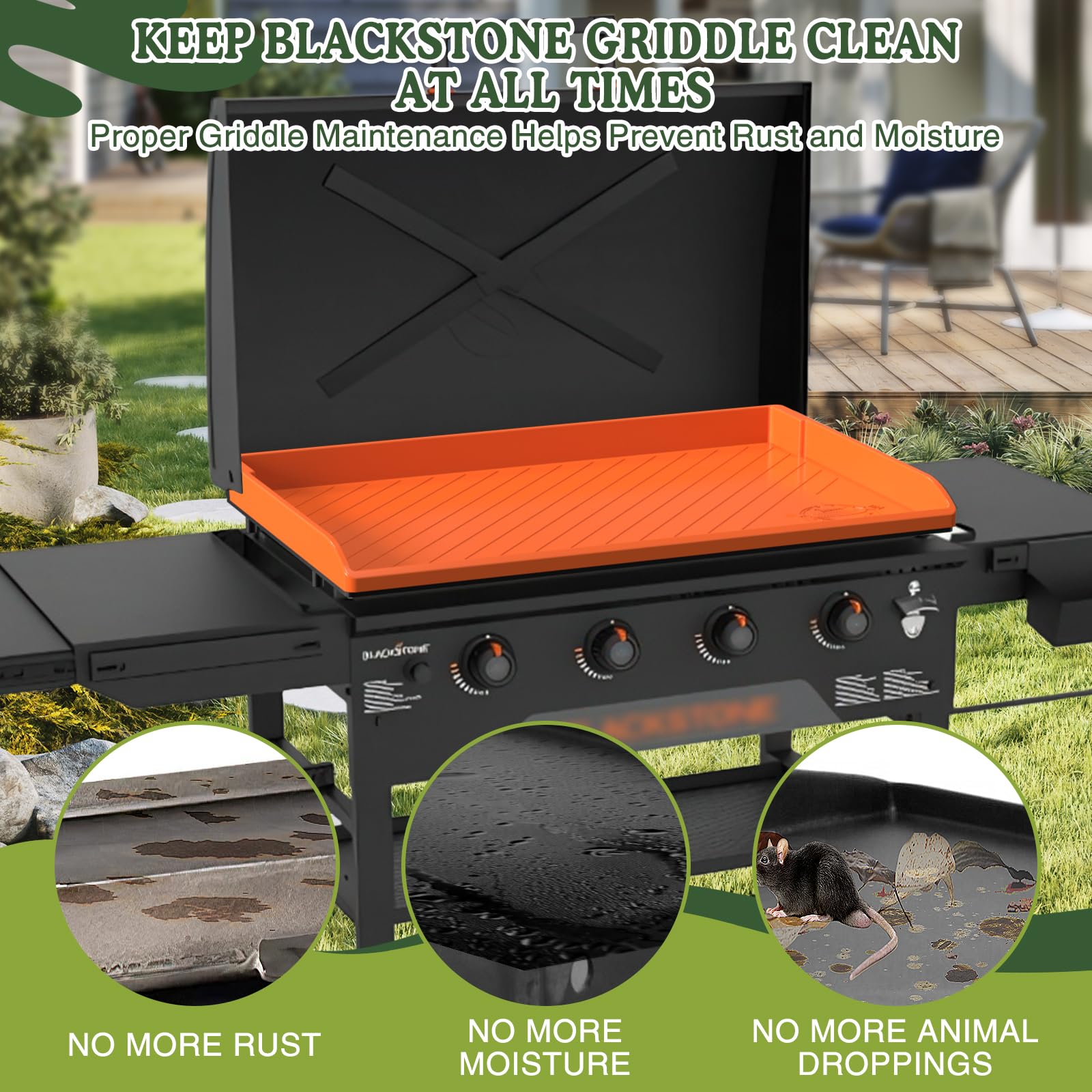 GRIDDLE COVER MAT full-edge design ensures non-stick surface for easier cleaning.