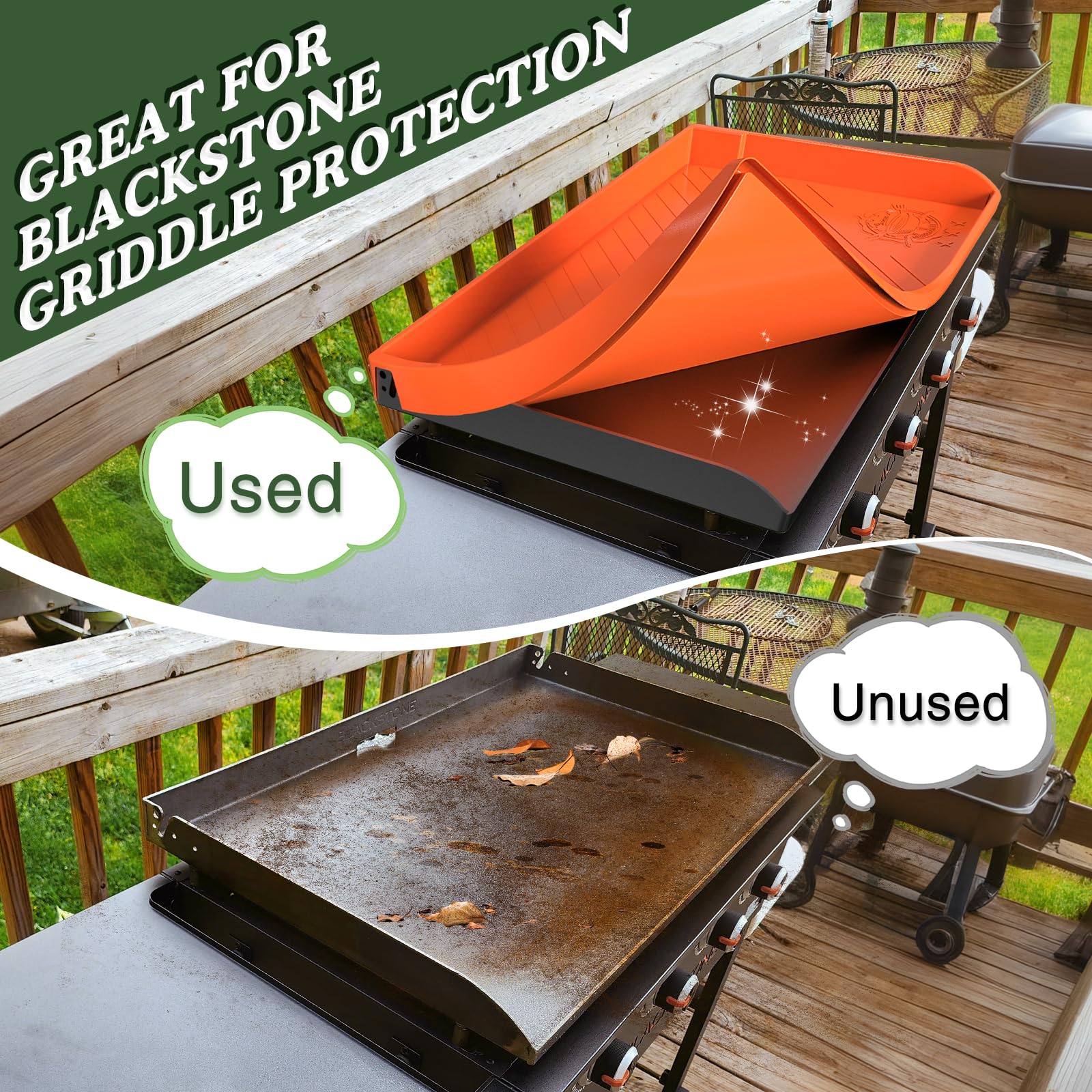 GRIDDLE COVER MAT weatherproof shield keeps griddle dry in any weather.
