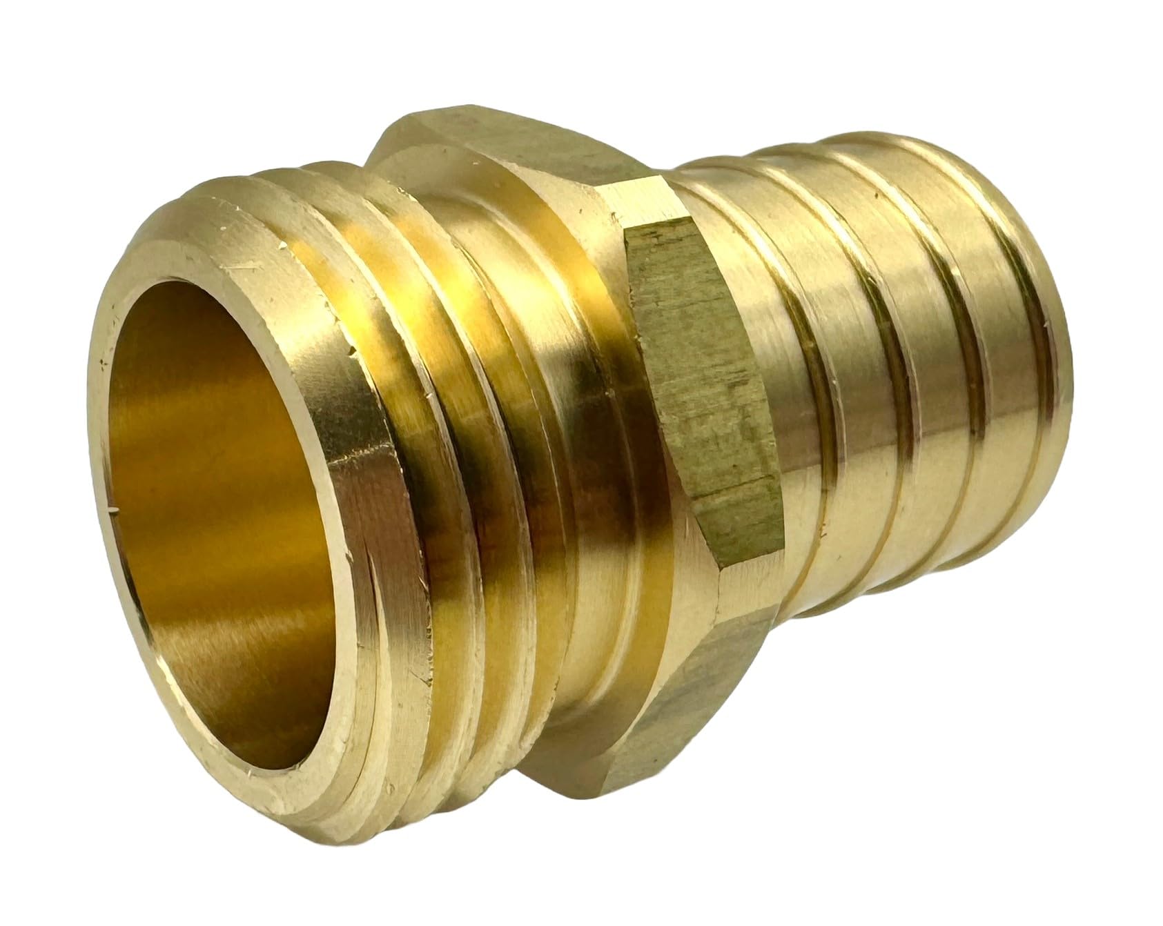 GRIDTECH brass garden hose adapter showcases high-pressure resilience for weather-ready performance.