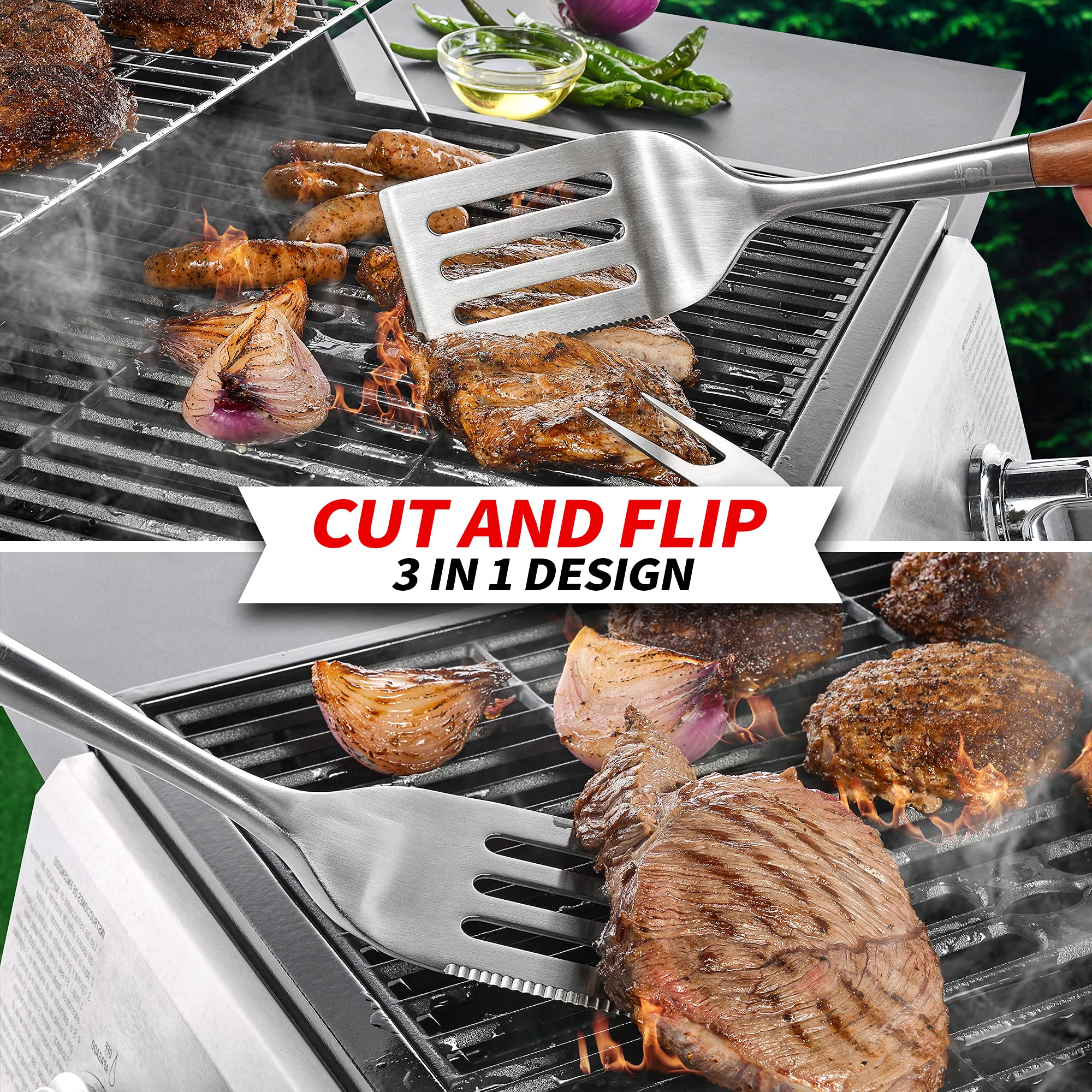 GRILAZ 3-in-1 spatula with serrated edge and bottle opener