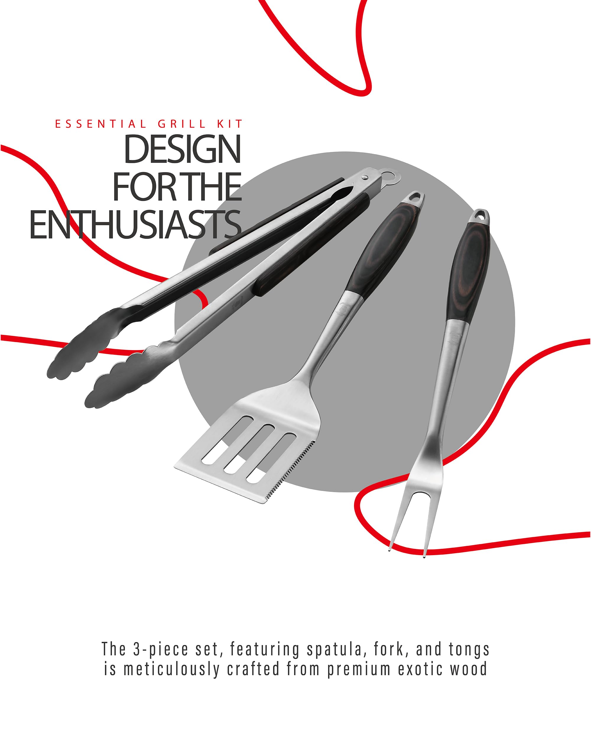 GRILAZ fork with stainless steel tines for sturdy meat handling.