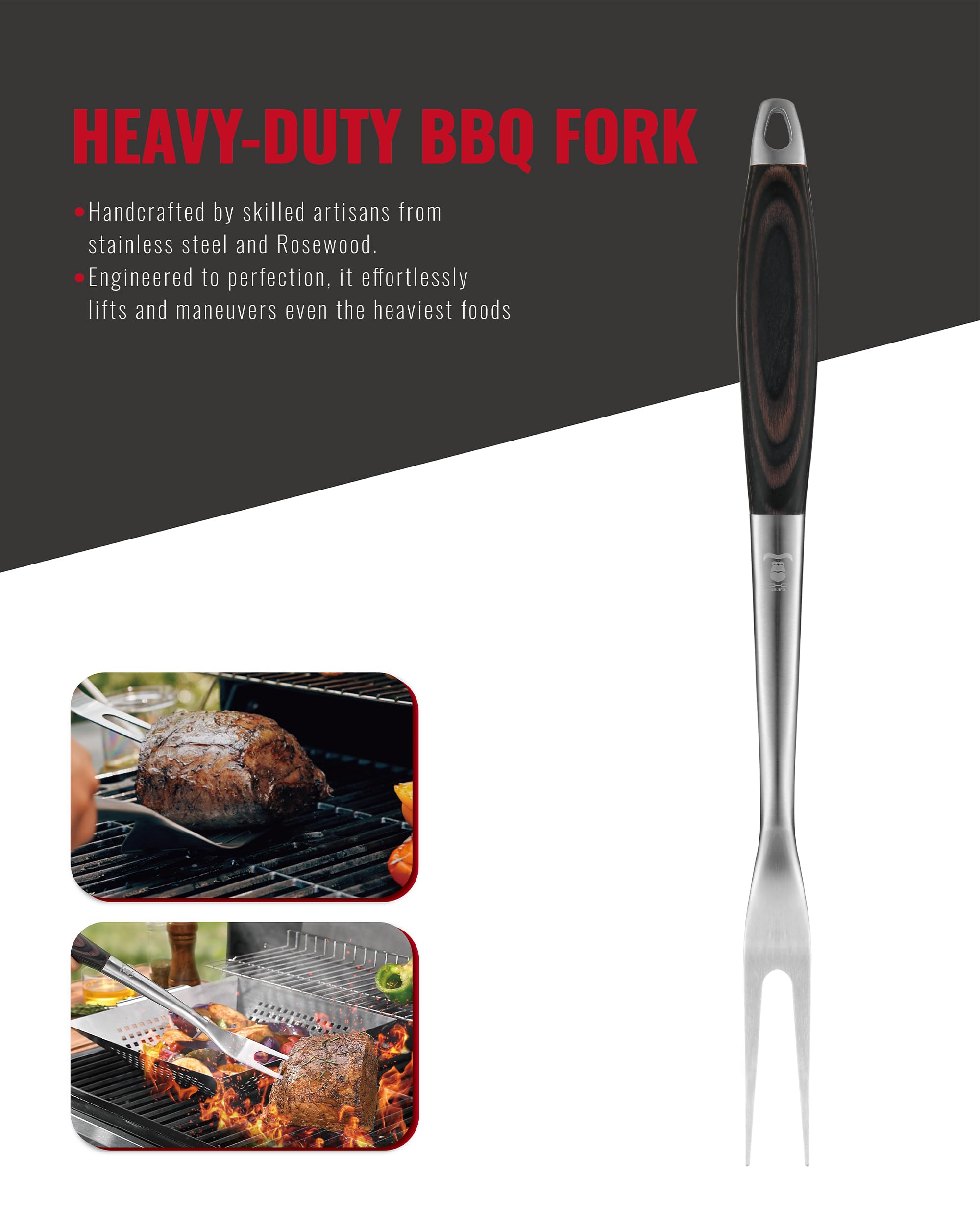 GRILAZ hand-polished exotic wood finish adds elegance.