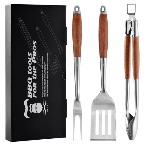 GRILAZ rosewood spatula with sturdy stainless steel for easy flipping