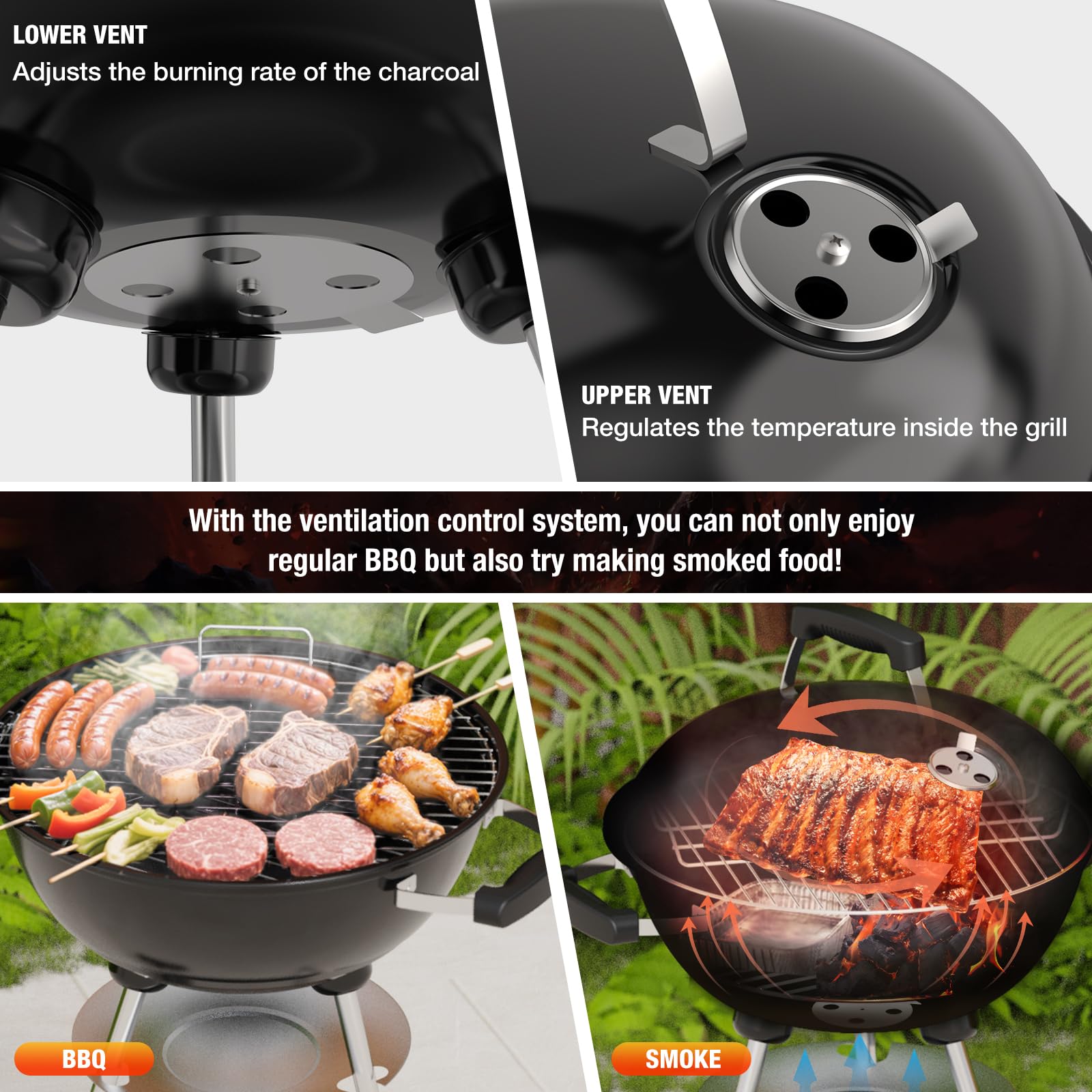 GRILIFE 18-inch grill portable setup supports grilling at parks and beaches.