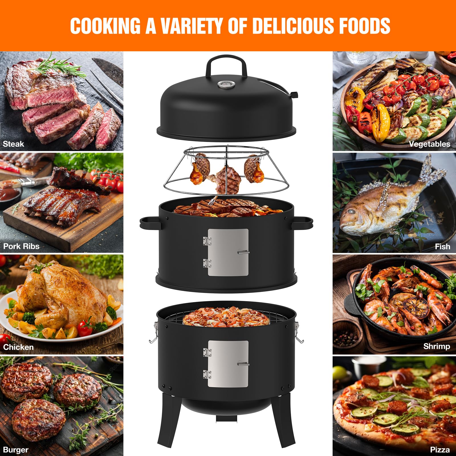 GRILIFE dual-door design reduces heat loss during cooking