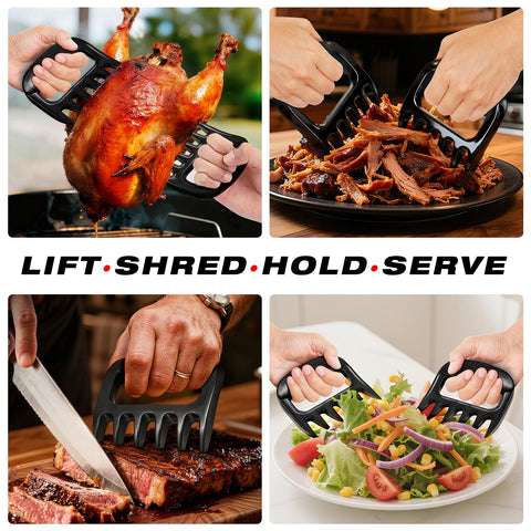 GRILIFE Meat Shredder Claws ergonomic non-slip handles in use