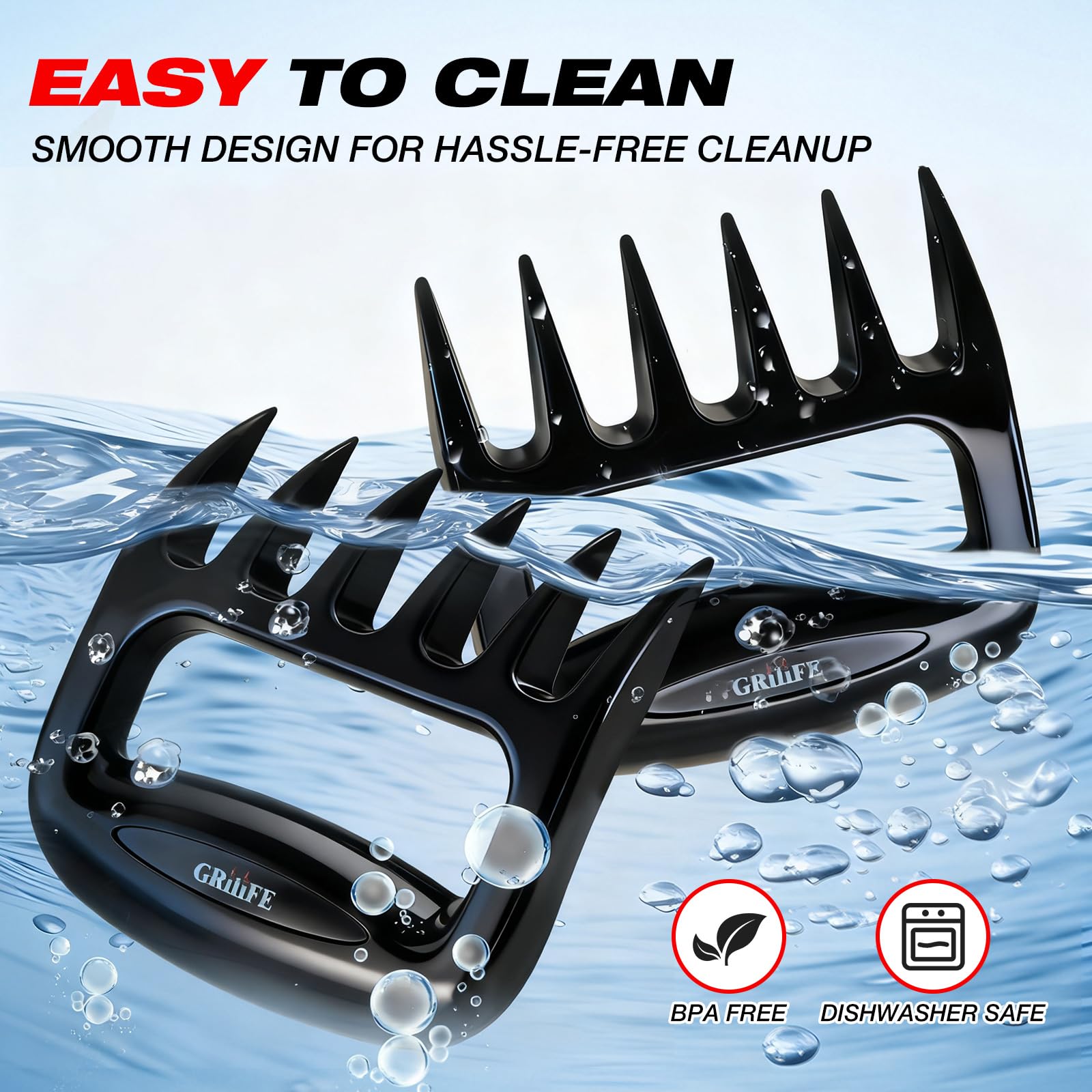 GRILIFE Meat Shredder Claws on grill setup for easy barbecue prep and shredding