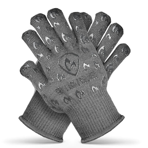 Grill Armor Gloves with 932°F heat protection for safe handling near open flames.