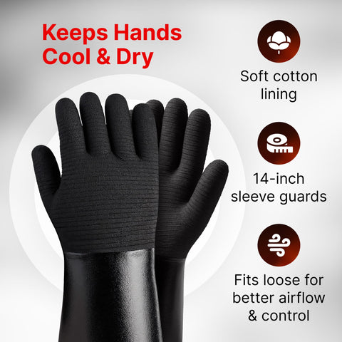 Grill Armor Gloves interior cotton lining for cool, comfortable grip