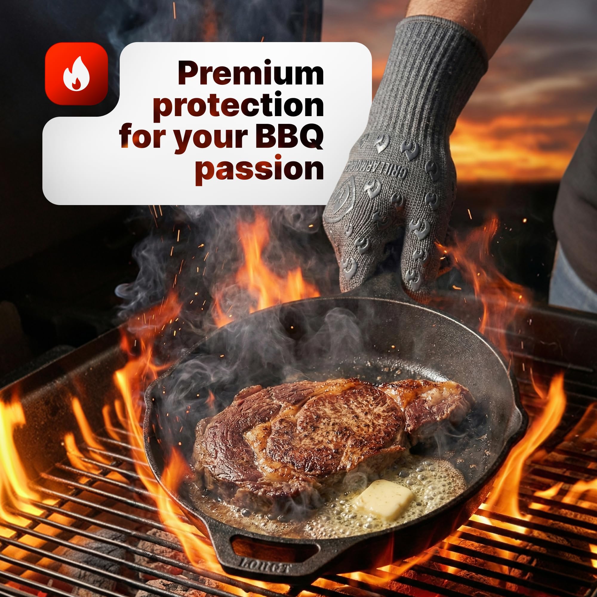 Grill Armor Gloves ideal for fire pits and grilling near hot surfaces.