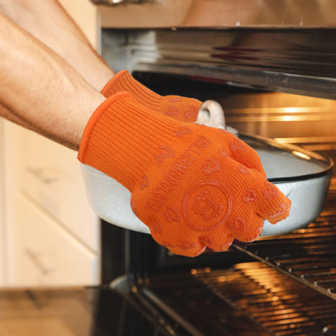 Grill Armor Gloves enjoy cooking at the fire pit with warmth protection.