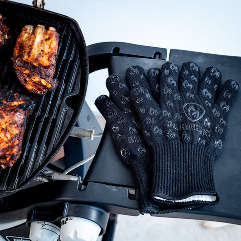 Grill Armor Gloves protect against sparks and radiant heat during grilling.