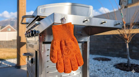 Grill Armor Gloves provide flexible-dexterity for precise handling.
