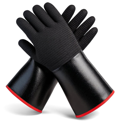 Grill Armor Gloves shown with heat protection up to 932°F during grilling