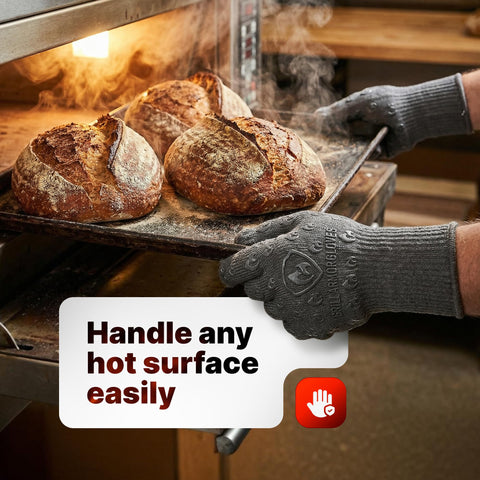 Grill Armor Gloves machine washable for quick cleanup after cooking.