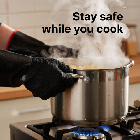 Grill Armor Gloves non-slip grip for secure handling of hot pans