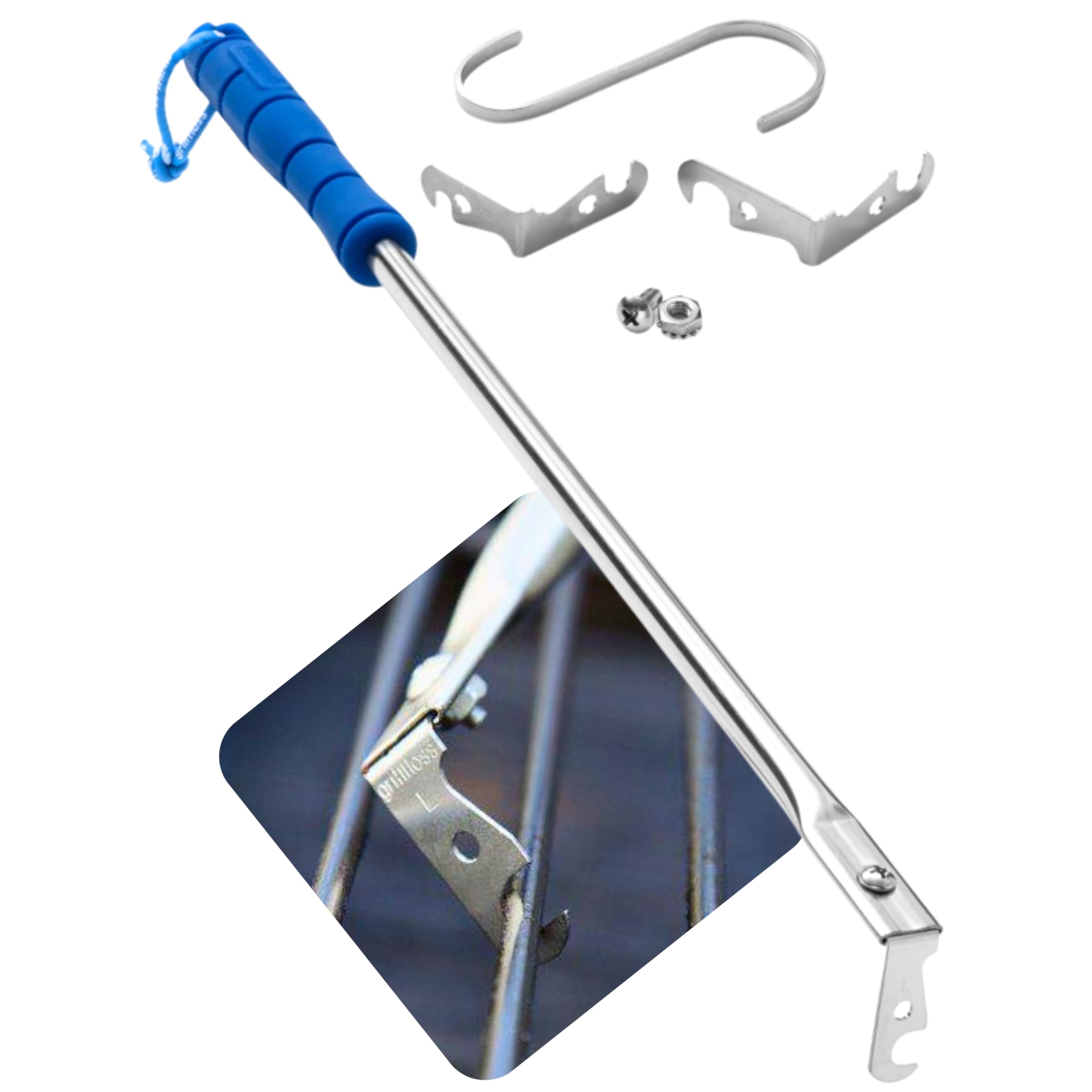 Grill Floss Premium Scraper top view for quick residue removal
