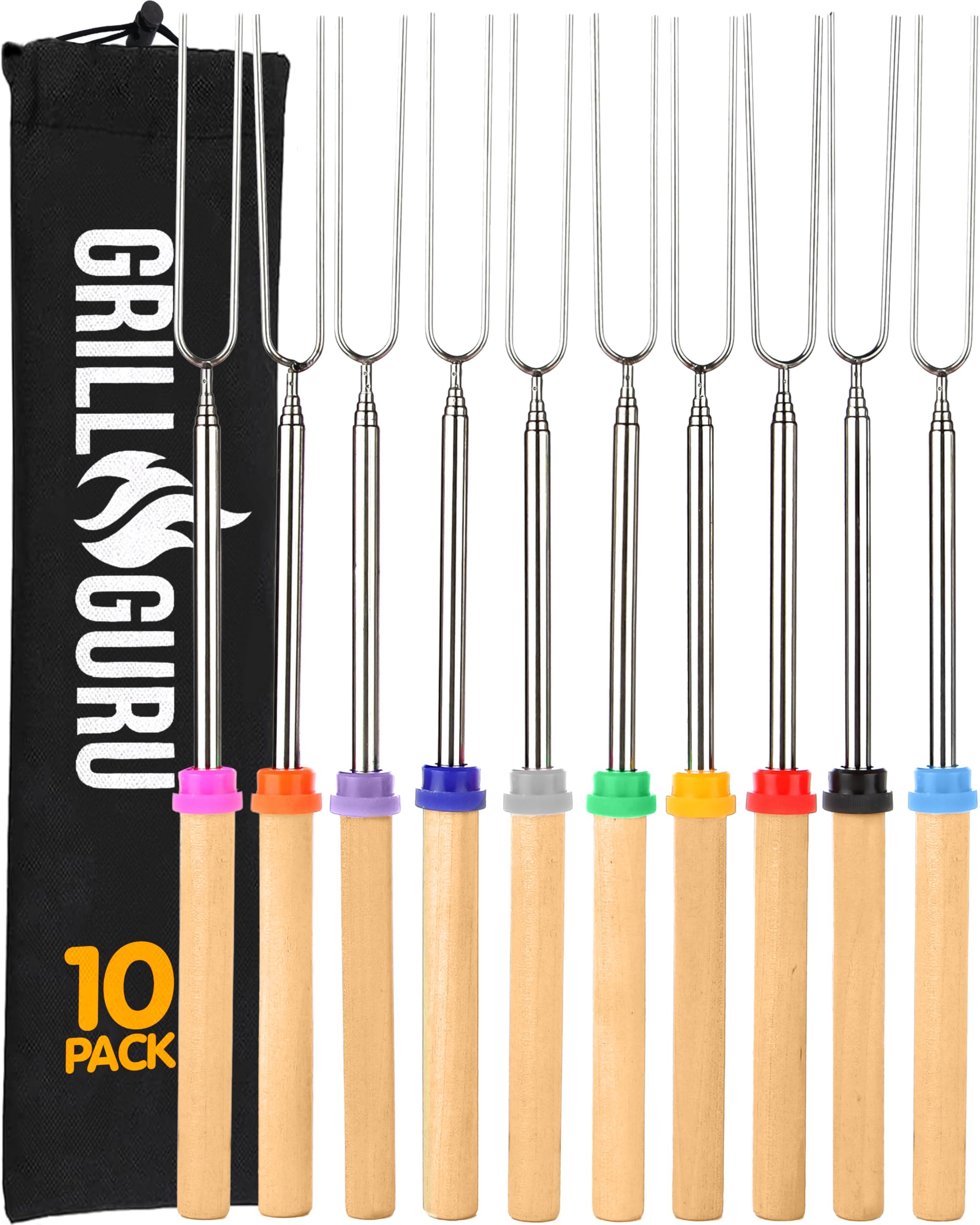 Grill Guru 32-inch extended marshmallow sticks for safe roasting away from heat