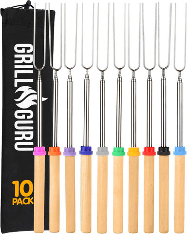 Grill Guru 32-inch extended marshmallow sticks for safe roasting away from heat