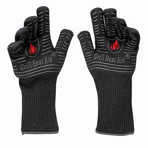 Grill Heat Aid BBQ glove heatproof for high-temperature grilling and safety.