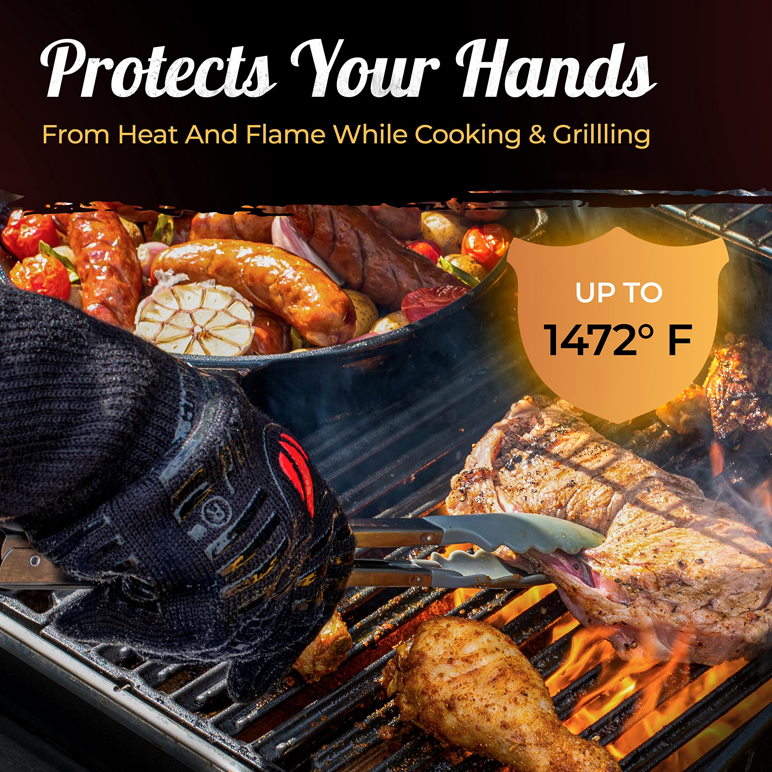 Grill Heat Aid oven pizza use glove for safe baking.