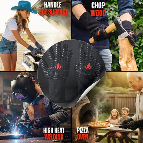 Grill Heat Aid perfect grilling gift-pack gloves for enthusiasts and backyard cooks