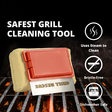 Grill Rescue bristle-free brush protects food from stray bristles.