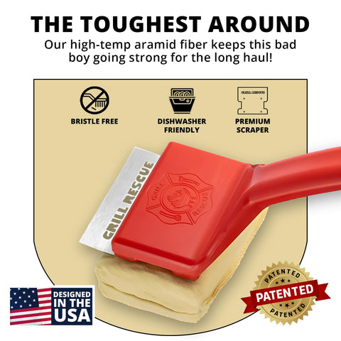 Grill Rescue bristle-free design reduces risk of debris in food.