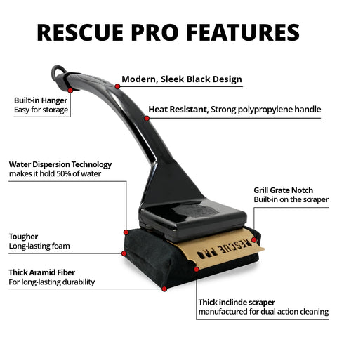 Grill Rescue bristle-free steam cleaning on grill grates for safe use.