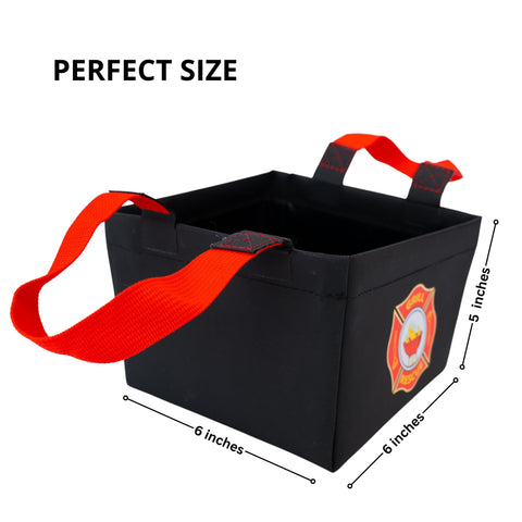 Grill Rescue collapsible bucket setup for quick grilling cleanup on the go.