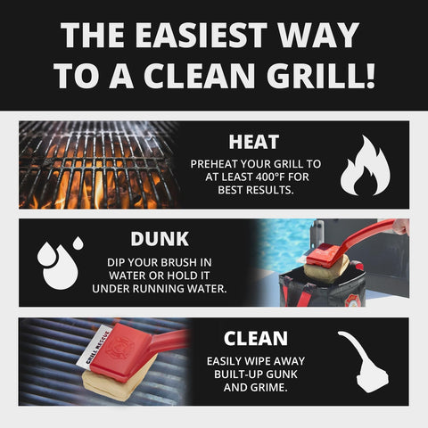 Grill Rescue dishwasher-safe brush enables easy post-cook cleanup.